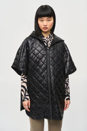 Joseph Ribkoff Black Reversible Hooded Cape Style 243906