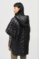 Joseph Ribkoff Black Reversible Hooded Cape Style 243906
