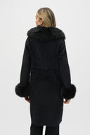 Joseph Ribkoff Feather Yarn Faux Fur Coat Style 243923