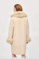 Joseph Ribkoff Feather Yarn Faux Fur Coat Style 243923