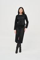 Joseph Ribkoff Black Fitted Denim Jacket Style 243935