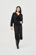 Joseph Ribkoff Black Fitted Denim Jacket Style 243935
