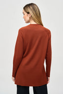 Joseph Ribkoff Cinnamon Sweater Knit Mock Neck Tunic Style 243956