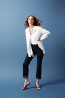 Joseph Ribkoff Optic White Button-Down Blouse With Pockets Style 243958
