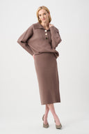 Joseph Ribkoff Sweater Knit Midi Skirt Style 243967F26