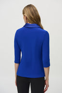 Joseph Ribkoff Royal Sapphire Cowl Neck Fitted Top Style 244106