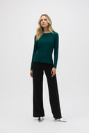Joseph Ribkoff Absolute Green Top With Back Chain Detail Style 244113