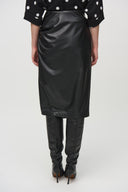 Joseph Ribkoff Black Leatherette Pull-On Pencil Skirt Style 244115