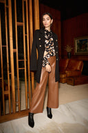 Joseph Ribkoff Black/Multi Georgette Animal Print Boxy Blouse Style 244152