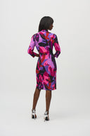Joseph Ribkoff Black/Multi Abstract Print Wrap Dress Style 244237