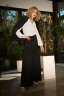 Joseph Ribkoff Black Boxy Blazer With Flower Pin Style 244239