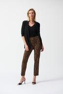 Joseph Ribkoff Beige/Black Animal Print Pull-On Pants Style 244257