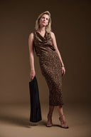 Joseph Ribkoff Beige/Black Sleeveless Animal Print Top Style 244258