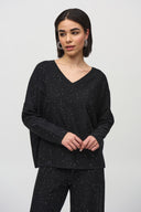 Joseph Ribkoff Sequined Sweater Knit Boxy Top Style 244921