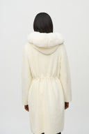 Joseph Ribkoff Vanilla Faux Fur Hooded Coat Style 244929