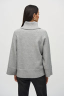 Joseph Ribkoff Grey Boxy Top With Sequins Detail Style 244935