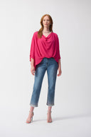 Joseph Ribkoff Georgette High-Low Boxy Top Style 251026