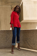 Joseph Ribkoff Bubble Jacquard Trapeze Jacket Style 251034