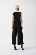 Joseph Ribkoff Black/Vanilla Sleeveless Culotte Jumpsuit Style 251048
