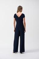 Joseph Ribkoff Midnight Wide-Leg Jumpsuit Blue Style 251049