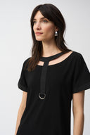 Joseph Ribkoff Black Silky Knit And Memory Cocoon Dress Style 251080