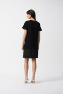 Joseph Ribkoff Black Silky Knit And Memory Cocoon Dress Style 251080