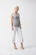 Joseph Ribkoff Grey/Silver Sleeveless Top Style 251081
