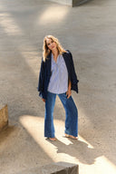 Joseph Ribkoff Denim Medium Blue Classic Wide-Leg Stretch Jeans Style 251968