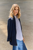 Joseph Ribkoff Seersucker Straight Blazer Style 251082