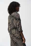 Joseph Ribkoff Black/Dune Tropical Print Top Style 251083