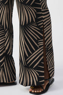 Joseph Ribkoff Black/Dune Gauze Tropical Print Wide-Leg Pants Style 251085