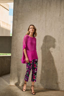 Joseph Ribkoff Black/Multi Floral Print Cropped Pants Style 251254