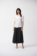 Joseph Ribkoff Vanilla Hammered Satin Straight Top Style 251119