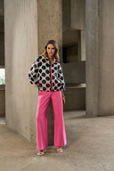 Joseph Ribkoff White/Black Jacquard Dot Boxy Jacket Style 251123