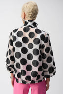 Joseph Ribkoff White/Black Jacquard Dot Boxy Jacket Style 251123