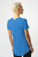 Joseph Ribkoff Flared Short Sleeve V-Neck Top Style 251125