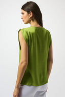 Joseph Ribkoff Citrus Hammered Satin Straight Top Style 251130