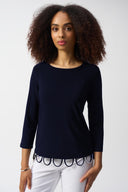 Joseph Ribkoff Loop Detail Fitted Top Style 251133