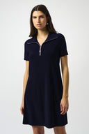 Joseph Ribkoff Zipped Collar Trapeze Dress Style 251145