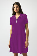 Joseph Ribkoff Zipped Collar Trapeze Dress Style 251145