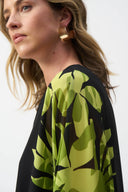Joseph Ribkoff Black/Multi Chiffon And Silky Knit Floral Poncho Top Style 251147