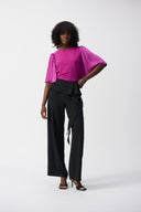 Joseph Ribkoff Silky Knit And Satin Straight Top Style 251164