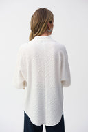 Joseph Ribkoff Seersucker Boxy High-Low Top Style 251165