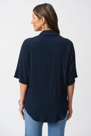 Joseph Ribkoff Seersucker Boxy High-Low Top Style 251165