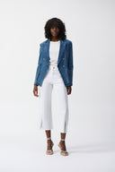 Joseph Ribkoff Vanilla Puckered Knit Fitted Top Style 251167