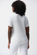 Joseph Ribkoff Vanilla Puckered Knit Fitted Top Style 251167