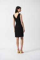 Joseph Ribkoff Vanilla/Multi Silky Knit Color Block Sheath Dress Style 251177
