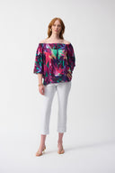 Joseph Ribkoff Multi Tropical Print Boxy Top Style 251179