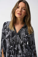 Joseph Ribkoff Black/Vanilla Conversational Print Tunic Style 251181