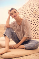 Frank Lyman Champagne Mesh Top with Sequins Style 251181